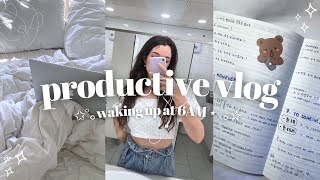 WAKING UP AT 6AM 🎧📓 Productive Day, Trying Viral TikTok Recipe, Studying Korean & More | vlog