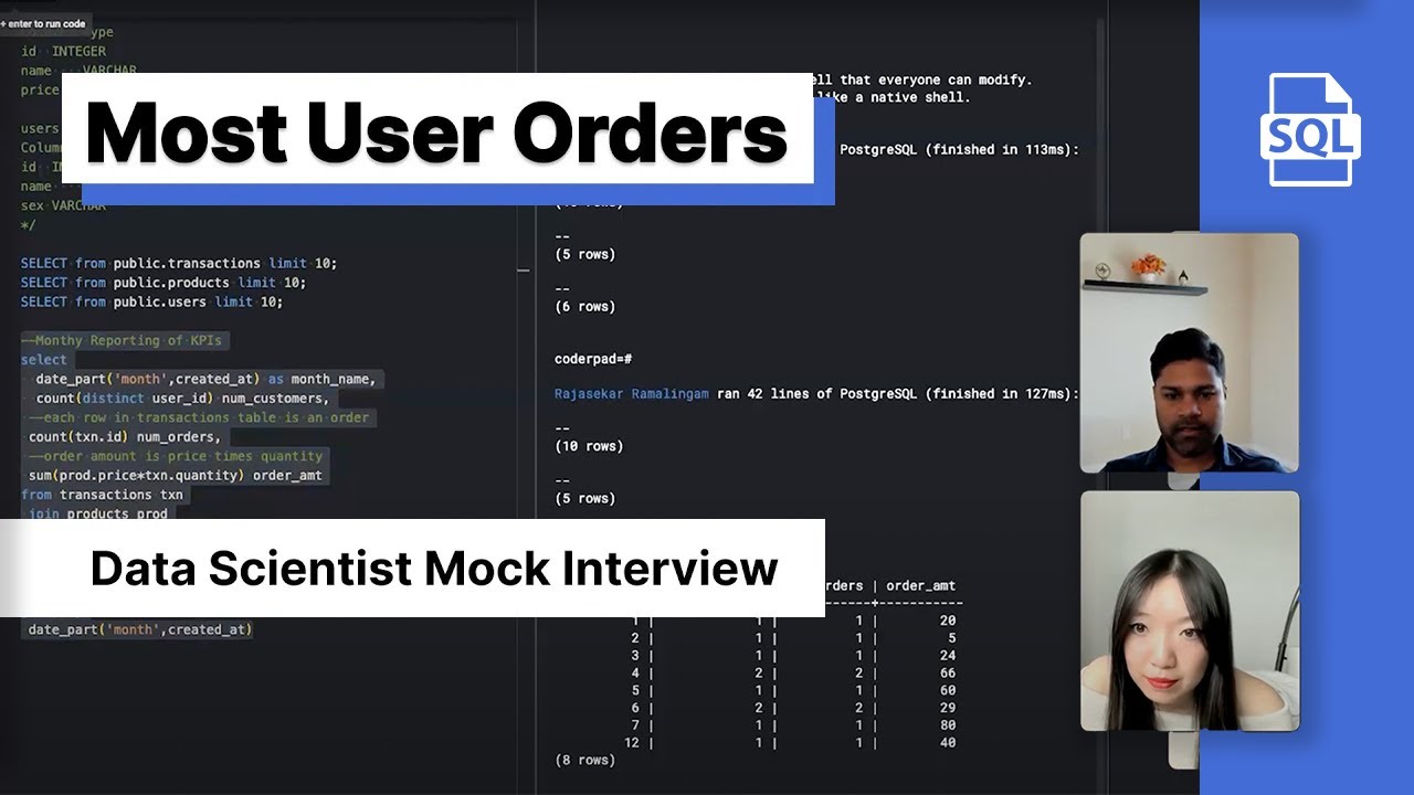 Complex Datasets with SQL (Data Scientist Mock Interview)