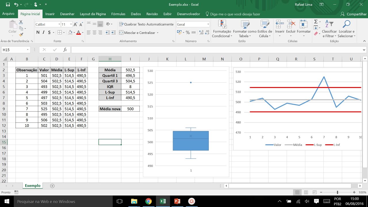 Identificação de Outliers usando Excel
