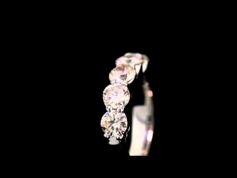 2.25 TCW 14k White Gold Round 5 Stone Diamond Engagement Anniversary Ring/Band