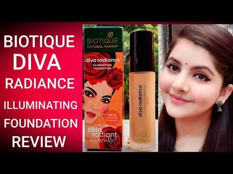 Biotique Natural Makeup Diva Radiance Illuminating Foundation SPF 25 shade Nutmg review & demo |RARA Video