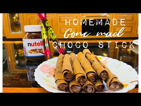 Easy and simple homemade GONE MAD choco stick within 10minutes|no oven no egg |chocolate wafer rolls