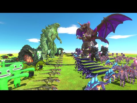 Purple Monster War - Purple Destoroyah VS Green Godzilla - Animal Revolt Battle Simulator