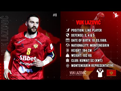 Vuk Lazovic - Line Player - Montenegro National Team - Highlights - Handball - CV - 2022/23