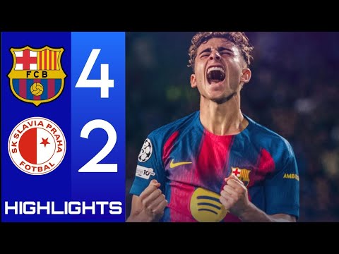 Highlights All Goals: Barcelona vs Slavia Praha 4-2 | UCL highlight