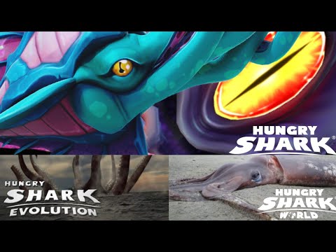 KRAKEN vs COLOSSAL SQUID ! - EVOLUTION vs HUNGRY SHARK WORLD
