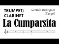 La Cumparsita Trumpet Clarinet Sheet Music Backing Track Play Along Partitura