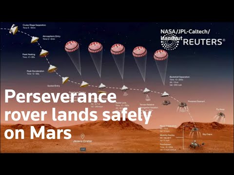 毅力號探測器安全著陸火星 (Perseverance rover lands safely on Mars)