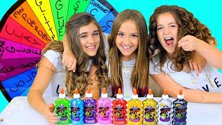 Mystery Wheel 3 Colors of Glue Slime Challenge!!