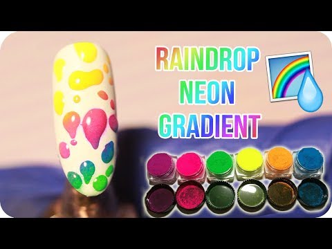 🌈DIY Raindrop Neon Gradient Nails Video
