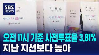 오전 11시 기준 사전투표율 3.81%..지난 지선보다 높아 / SBS