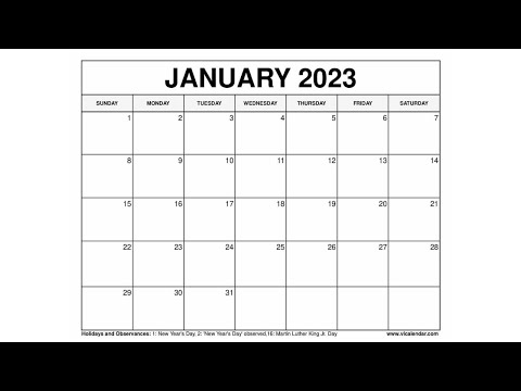 Printable January 2023 Calendar Templates with Holidays - VL Calendar