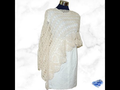 Wedding wrap rectangular shawl crochet handmade mohair like
