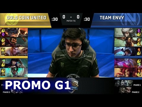 Team EnVyUs vs Gold Coin United | Game 1 Promotion / Relegation S7 NA LCS Summer 2017 | NV vs GCU G1