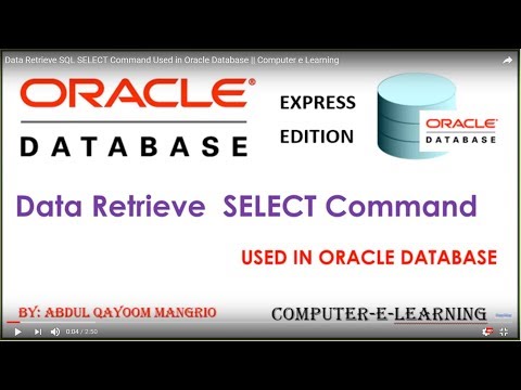 Data Retrieve Sql Select Command Used In Oracle Database Computer E Learning