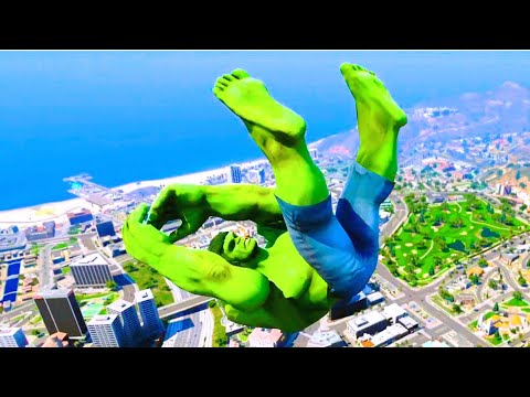 GTA 5 HULK Falling off Highest Buildings - Funny Moments & Fails Gameplay