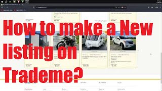 How to make a new listing on Trademe