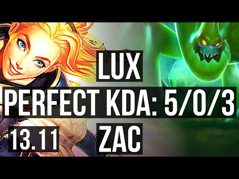 LUX vs ZAC (MID) | 5/0/3, 300+ games | KR Master | 13.11