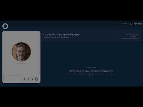Benedict asks, you answer, Benedict records — a full form by voice