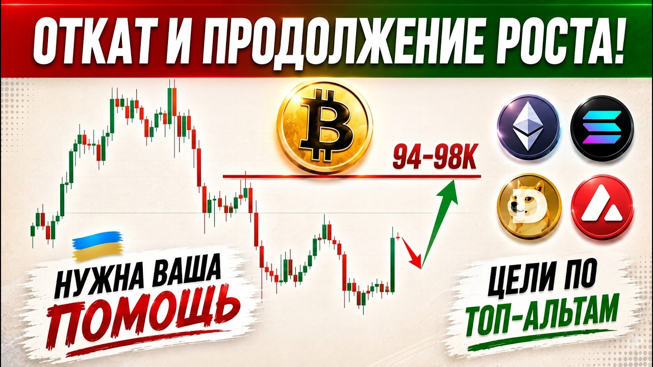 ПОДТВЕРЖДЕНИЕ РАЗВОРОТА! 🚀 ПРОГНОЗ ПО БИТКОИНУ И ТОП-АЛЬТКОИНАМ