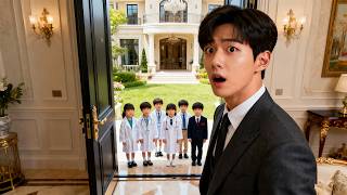 De erfloze miljardair ziet zes mini-versies “papa” roepen en neemt de kleine genieën direct mee naar