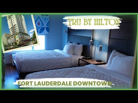 AFTER CRUISE HOTEL ROOM TOUR TRU BY HILTON CLOSE TO PORT #porteverglades #cruisehotel @hilton