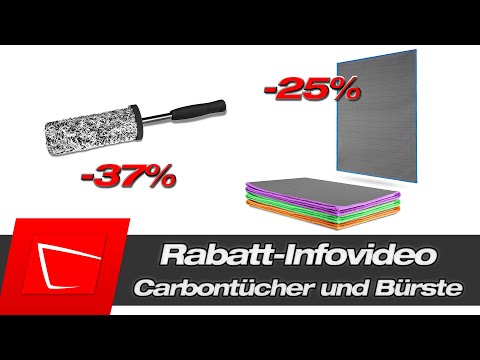 Infovideo bis  Sonntag 25% Rabatt Carbontuch 4er Set und Licargo Felgenbürsten Tiefpreis bald ENDE