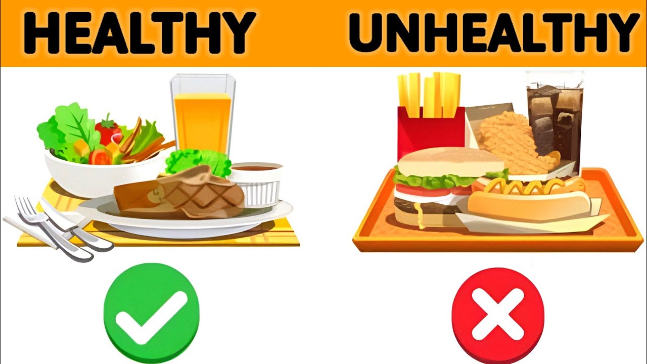 Healthy food and unhealthy food | healthy food | Unhealthy food | Junk food | healthy Food habits