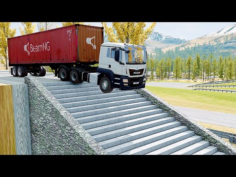 Mobil vs Stairs #8 - BeamNG Drive