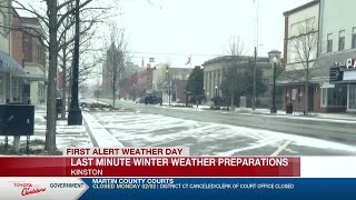 Kinston residents prepare for winter weather as snow begins to fall in ENC
