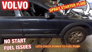Volvo no start diagnostic  |  test fuel pump module and test power to fuel pump
