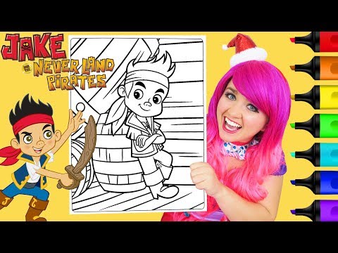 Coloring Jake & The Neverland Pirates Coloring Page Prismacolor Paint Markers | KiMMi THE CLOWN Video