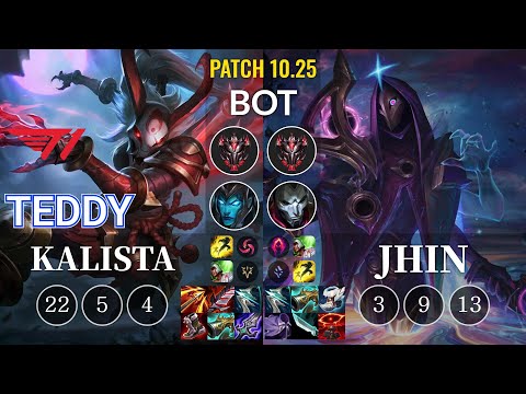 T1 Teddy Kalista vs Jhin Bot - KR Patch 10.25