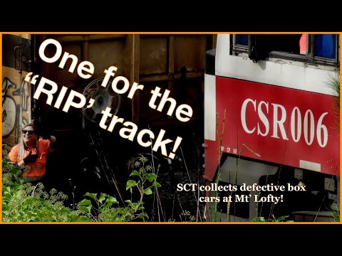 SCT collects defective boxcars from Mt'Lofty Station.