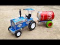How To Make Mini Matchbox Tractor With Soda Can Trolley DIY Amazing Toy Tractor DC Motor Tractor