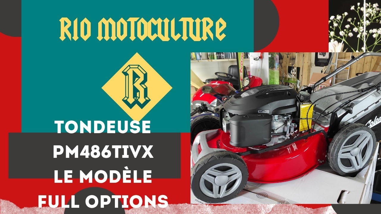 PM486TIVX la tondeuse tractée démarrage électrique avec variateur de vitesse grandes roues mulching