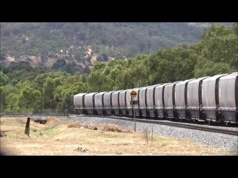 CBH121 & 119 (long end leading) through Robinson Road level crossing Midvale