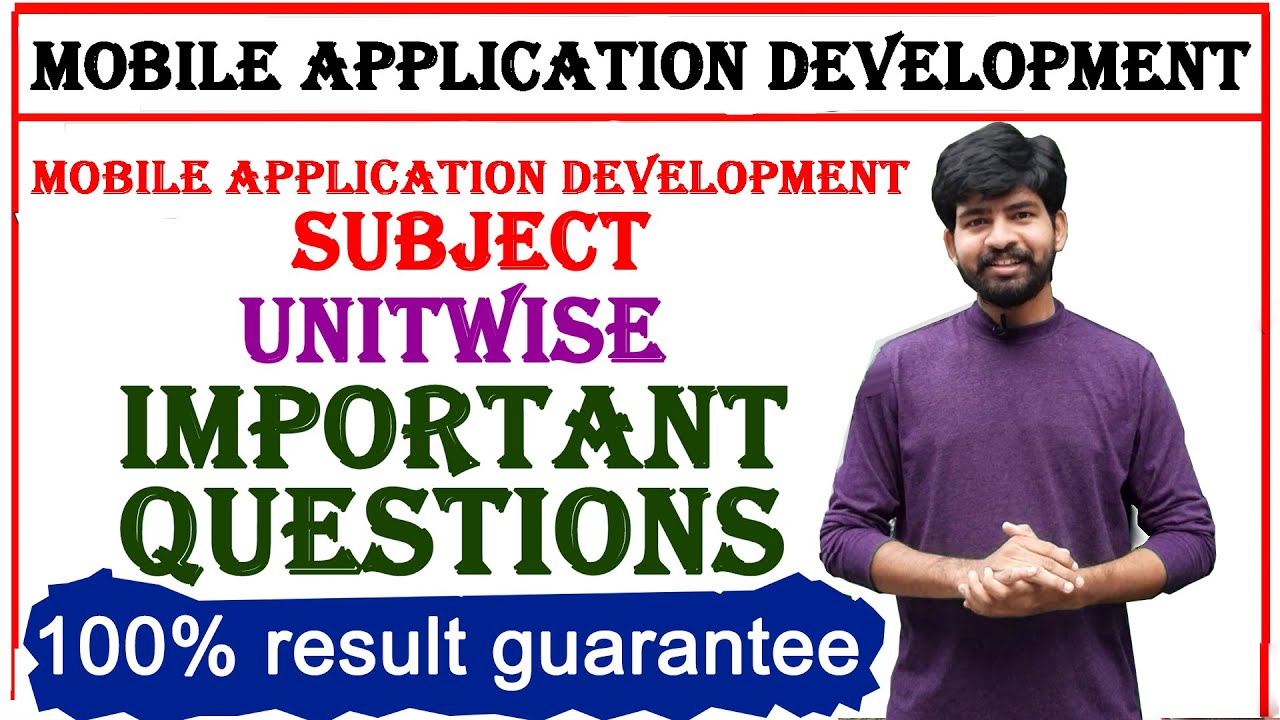 mobile application development subject unit wise important questions jntuh r18 | MAD subject imp