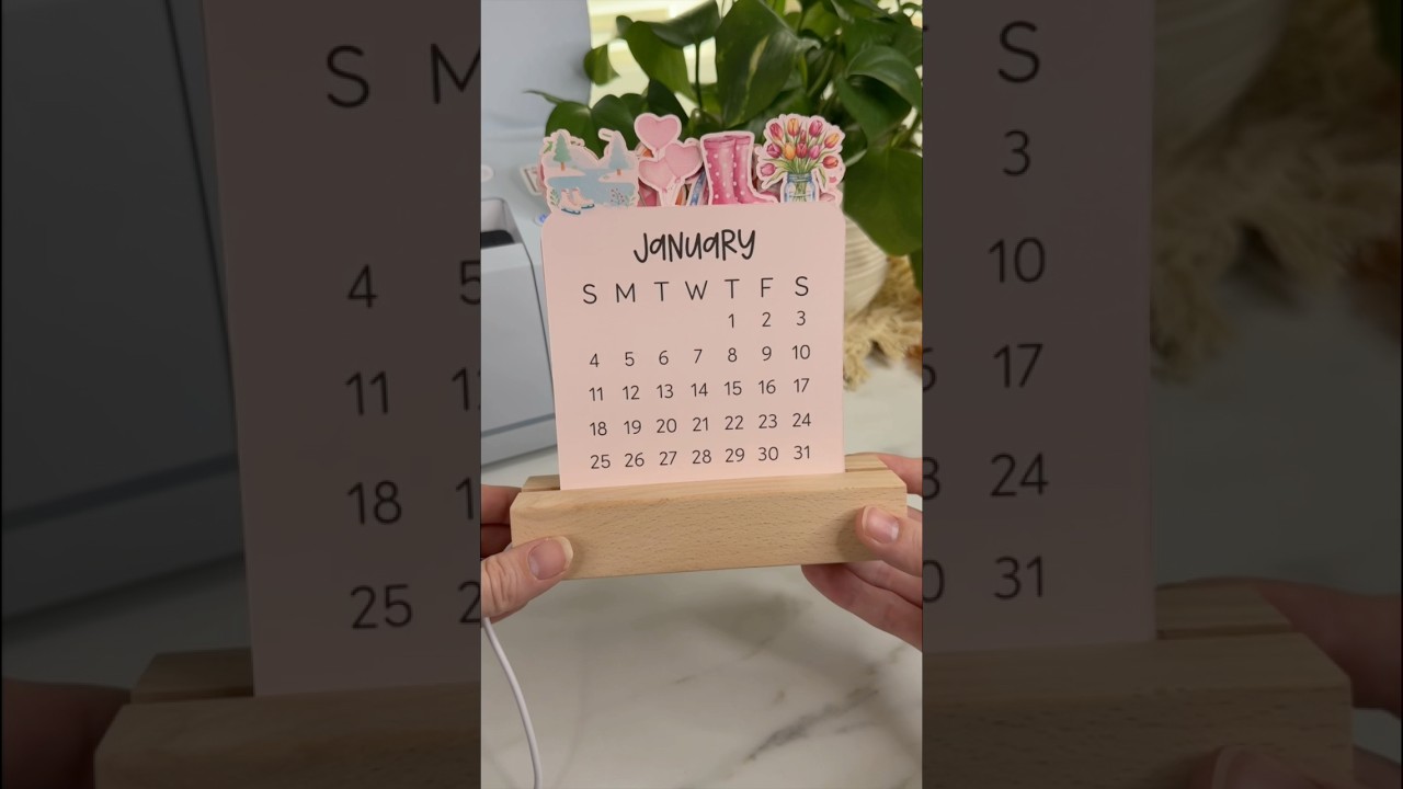 Mini Desk Calendar using Cricut diycalendar #cricut - YouTube