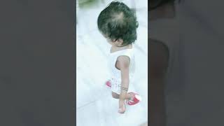 Baby wearing shoes for the first time and enjoying it  #babies #baby #funny #shoes