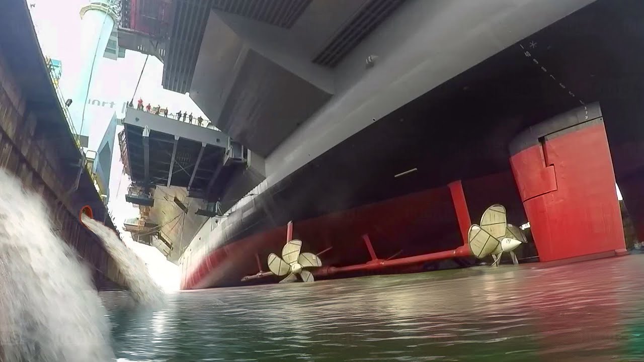 Inside US Largest Dry Dock Rolling Out Gigantic Aircraft Carrier After Repairs