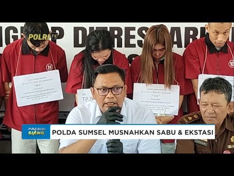 POLDA SUMSEL MUSNAHKAN 1 KG SABU SABU &amp; RIBUAN BUTIR EKSTASI