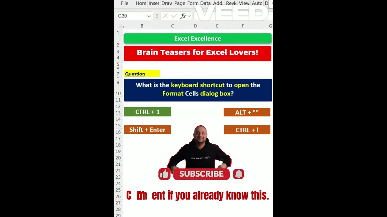 9. 🔑 Can You Solve These  Excel Brain Teasers in 10 Seconds? #excel #education