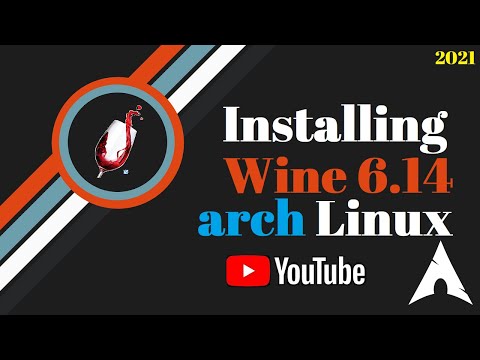 Part of a video titled How to Install Wine 6.14 on Arch Linux - YouTube