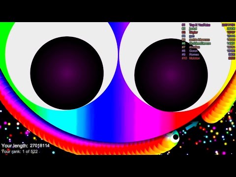 Slither.io A.I. RAINBOW SNAKE Vs Pro Snakes - Epic Skin Slitherio Vip Gameplay - World Record