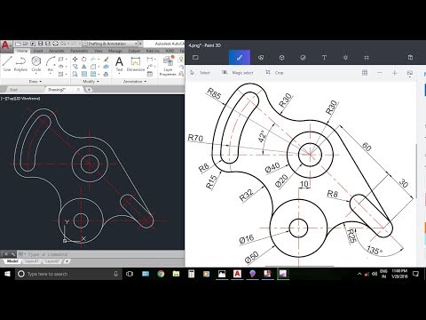 AutocAD 2D Practice Drawing / Exercise 4 / Basic & Advance Tutorial