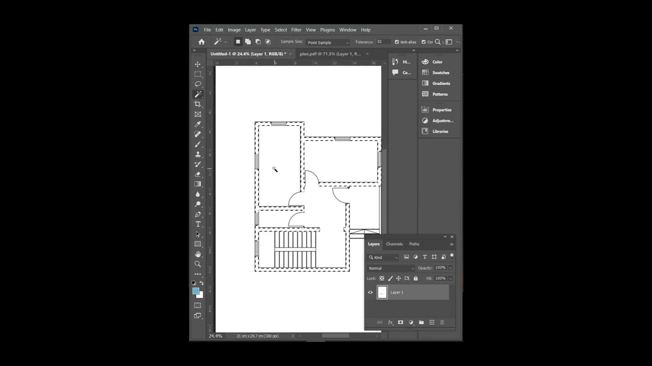 Architectural Floor Plan render in Photoshop