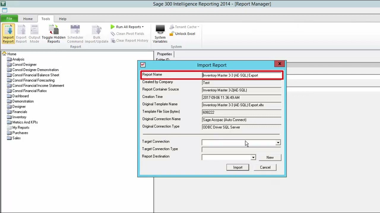 Exporting and Importing Reports