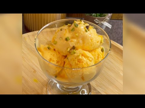 Mango ice cream || soft & creamy homemade mango ice cream recipe || easy ice cream recipe || simple