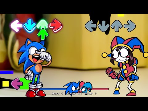 (SWAP) FNF NEW Amazing Digital Circus Episode 2 VS SONIC Characters Sings Sliced | Bluey  FNF Mods